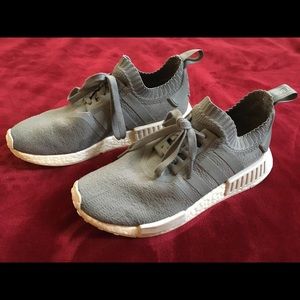 Adidas nmd r1 primeknit- grey - women’s 9.5